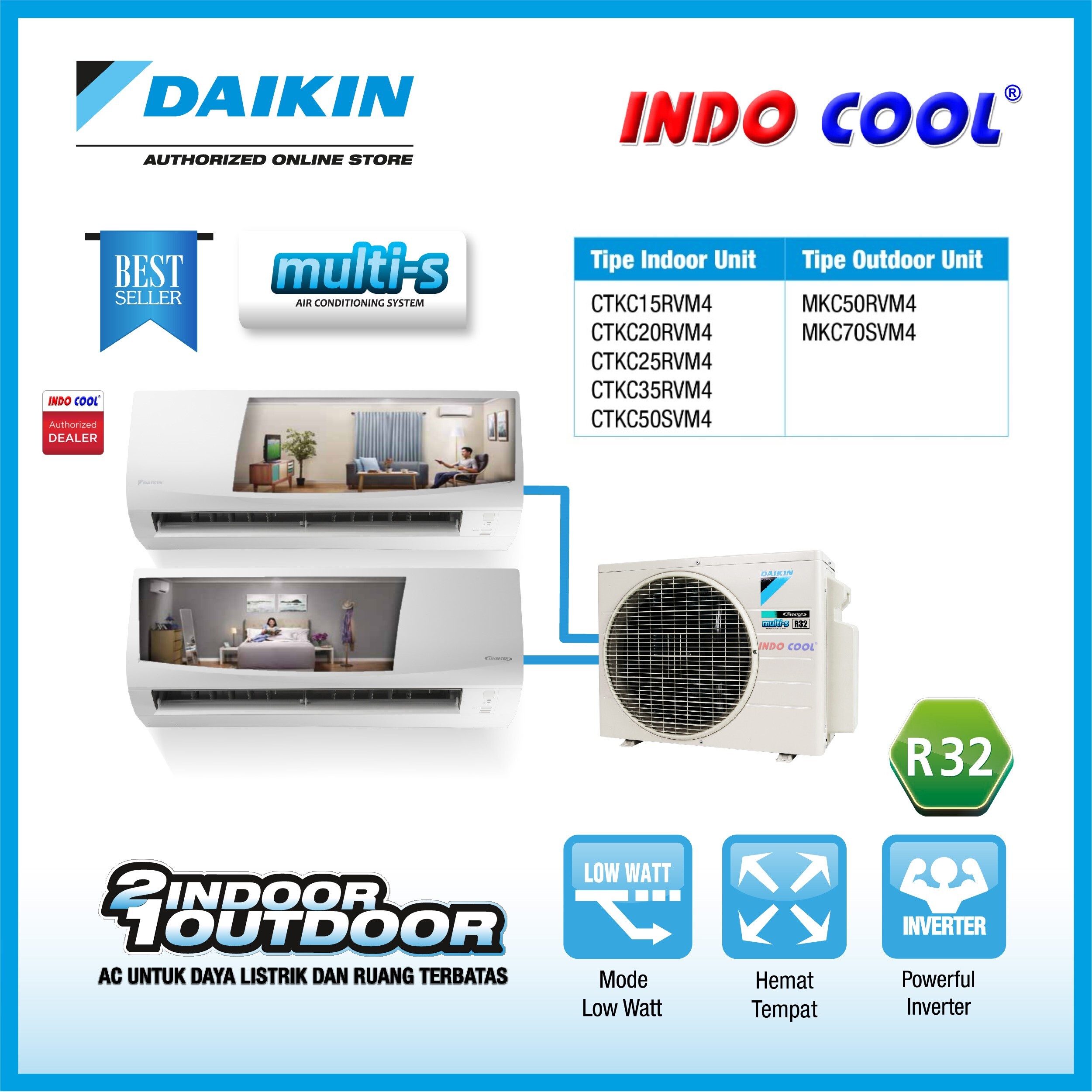 AC DAIKIN MULTI S  1 Pk + 1 Pk